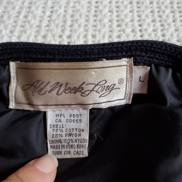 Vintage All Week Cardigan Sweater Women's Large Geometric Embroidered Beaded - Picture 8 of 11